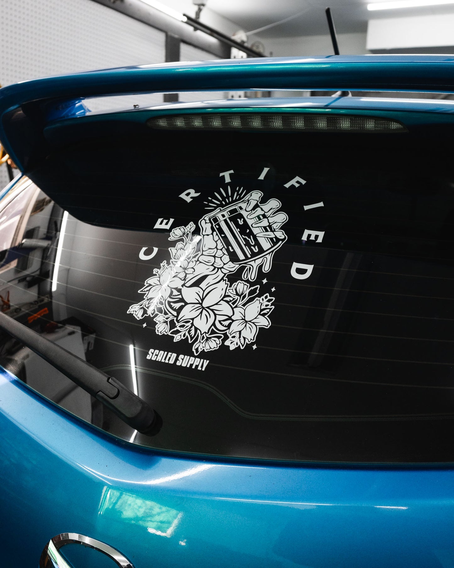 CERTIFIED REAR WINDOW BANNER